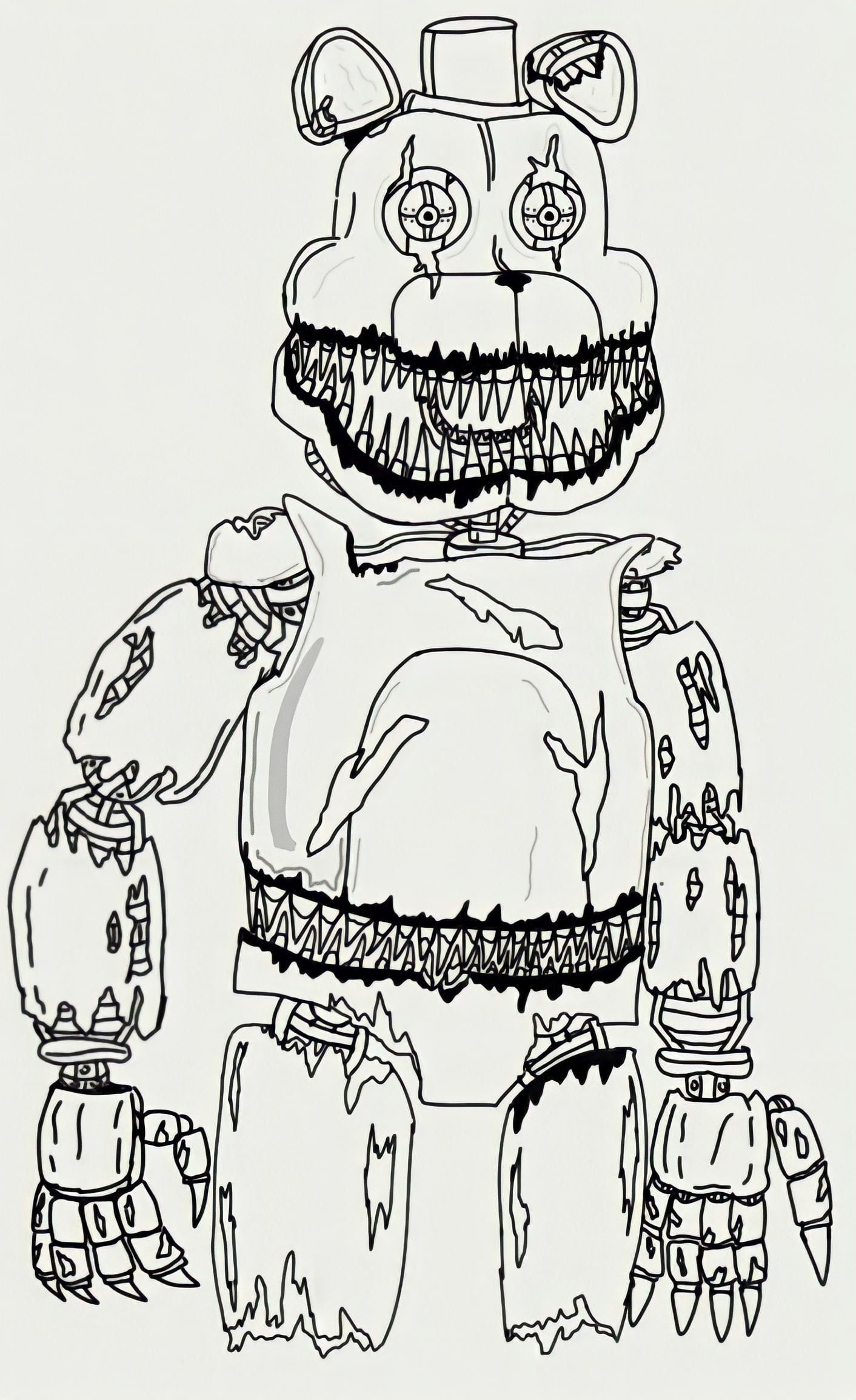 nightmare fredbear coloring pages