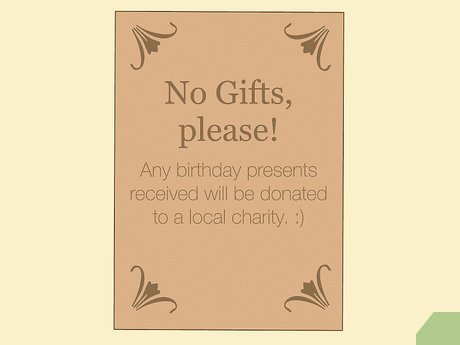no gifts wording on birthday invitations
