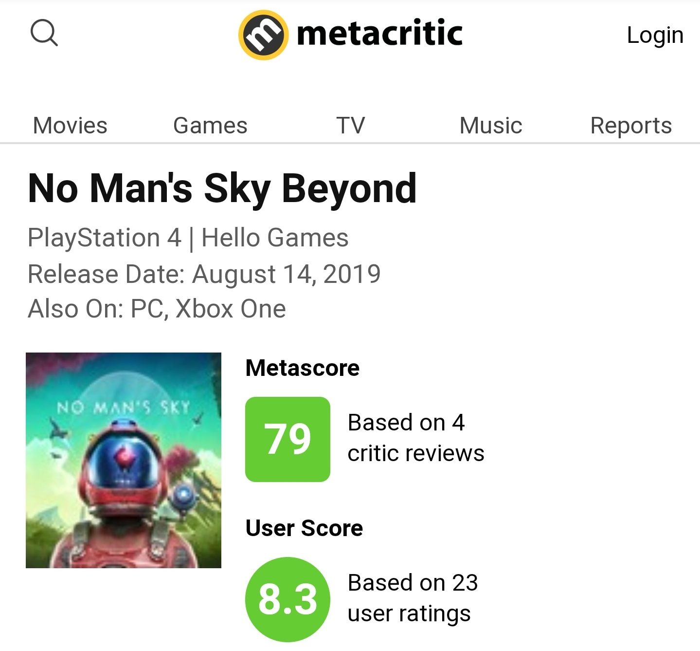 no mans sky metacritic