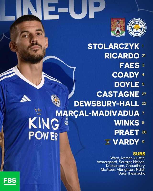 northampton town f.c. vs leicester city lineups