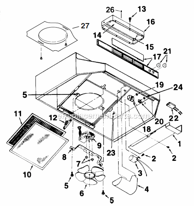 nutone range hood parts