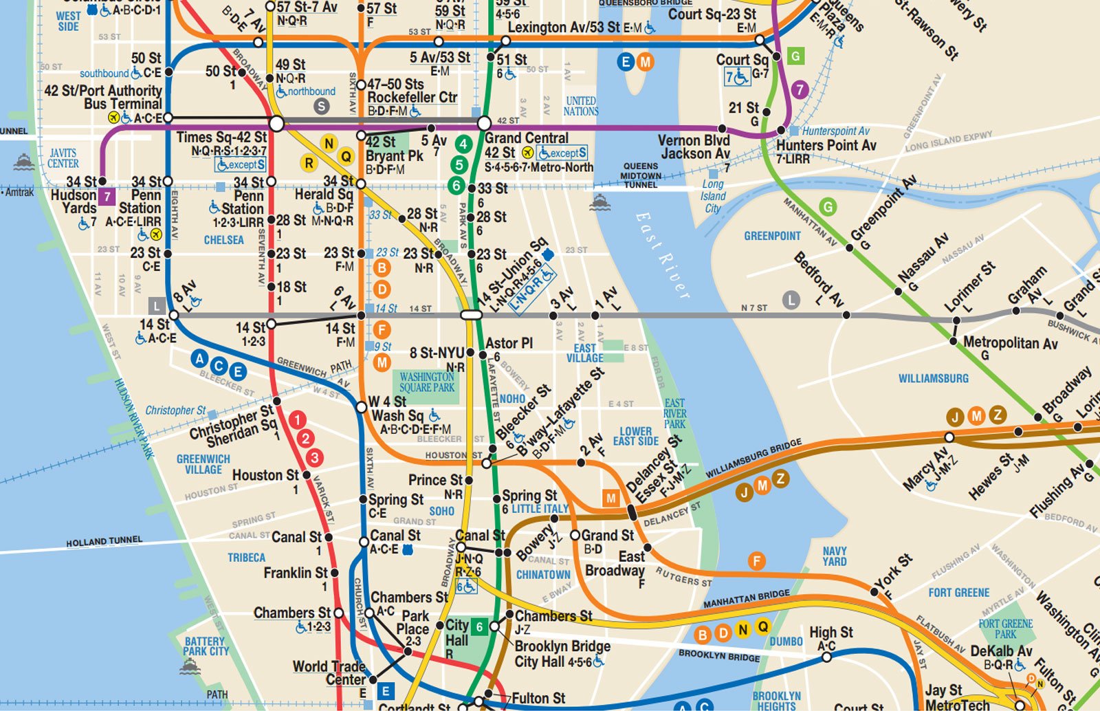 nyc metro map manhattan