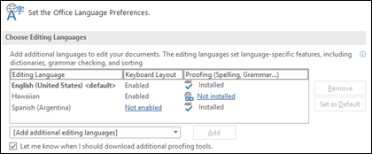 office 365 change language mac