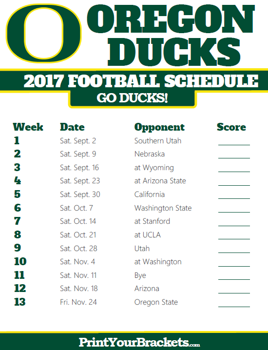 or ducks football schedule 2017