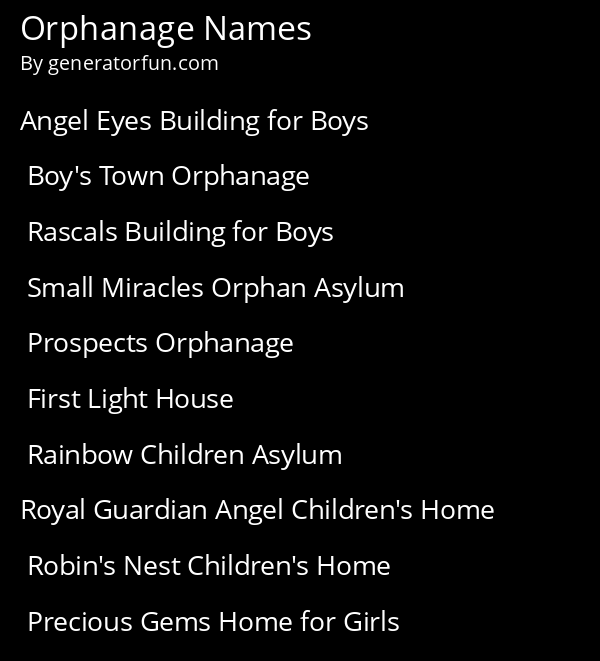 orphanage name generator