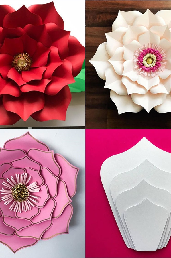 papel moldes de flores