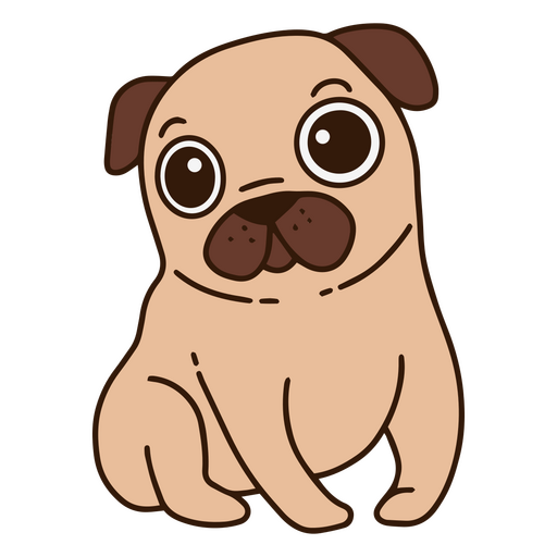 perros pug en dibujo