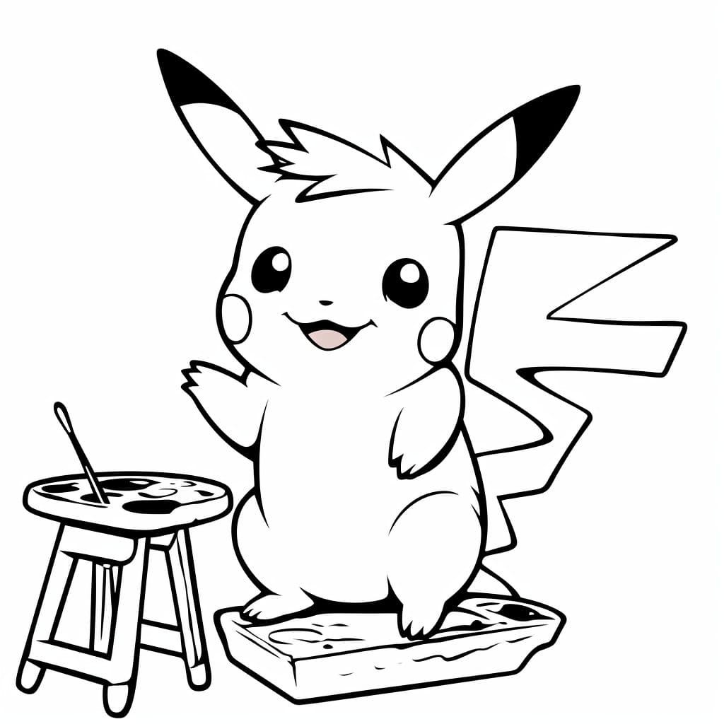 pikachu colouring page