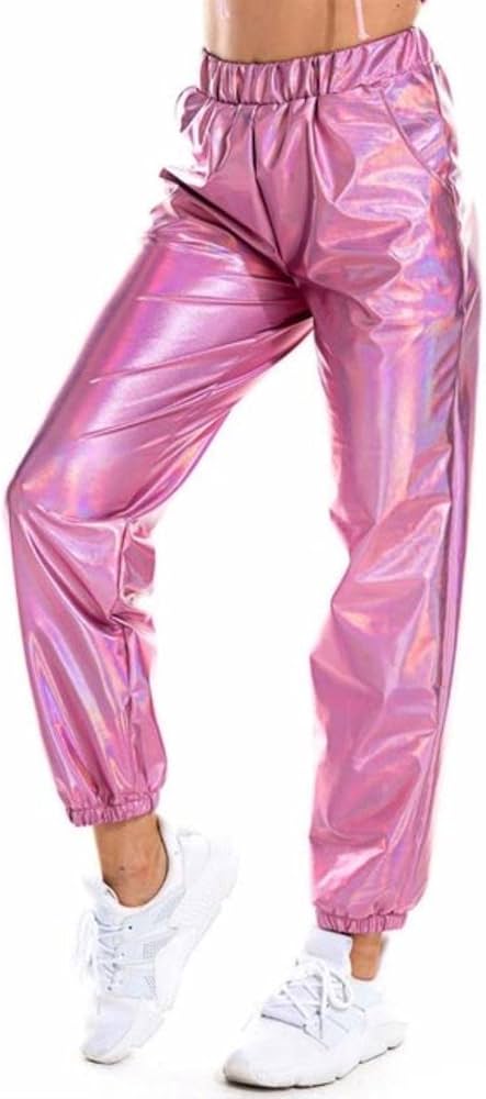 pink holographic pants