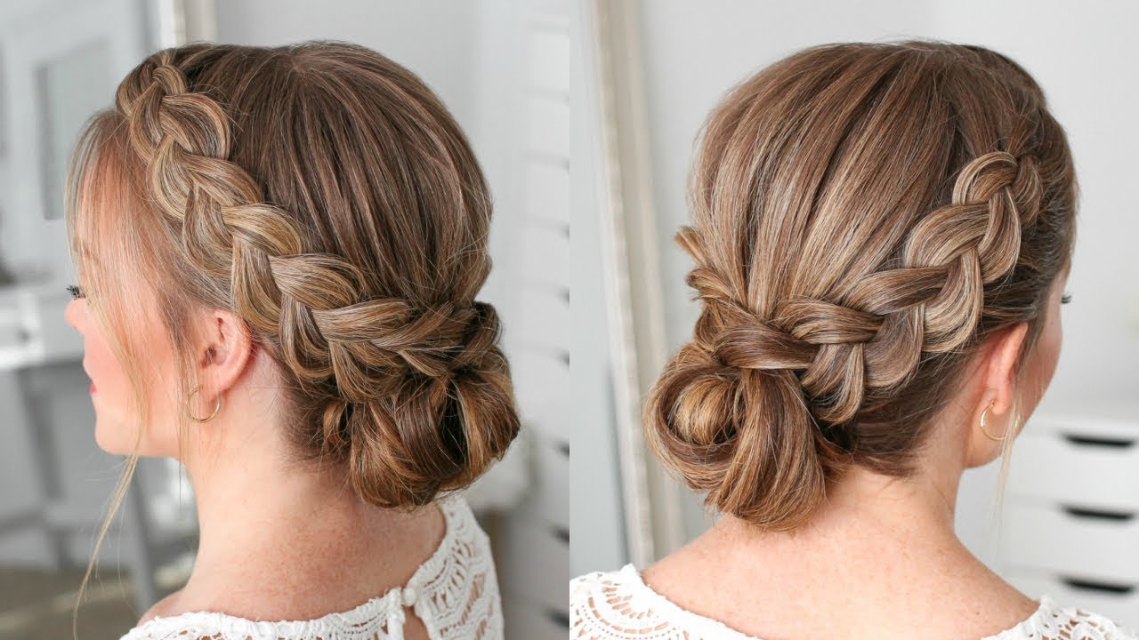 plaited updo hairstyles