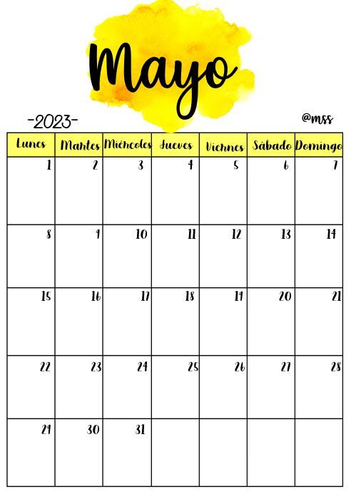plantilla calendario mayo 2023