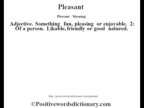 pleasant definition english
