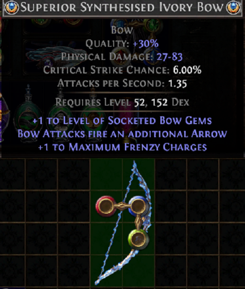 poe bow gems