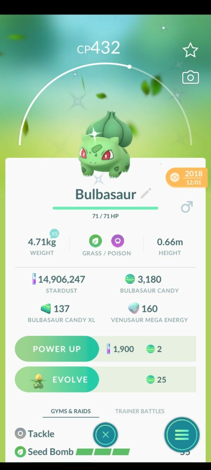 pokemon go shiny bulbasaur