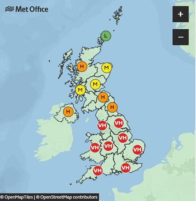 pollen uk today