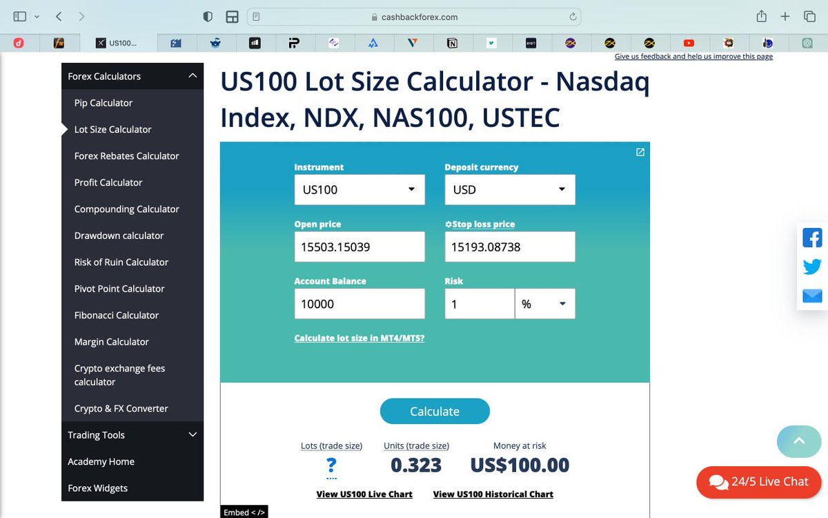 position size calculator myfxbook