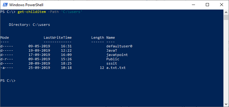 powershell get childitem