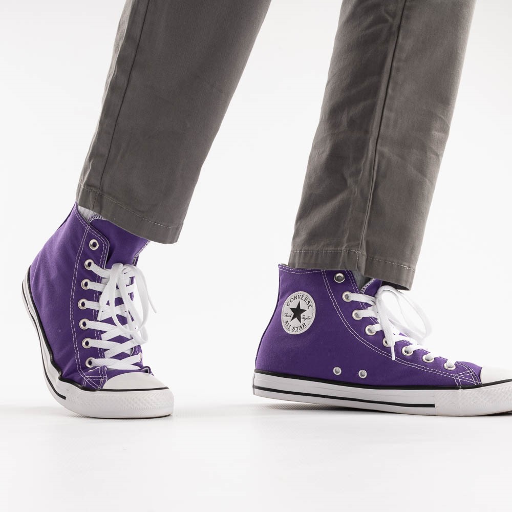 purple high top converse