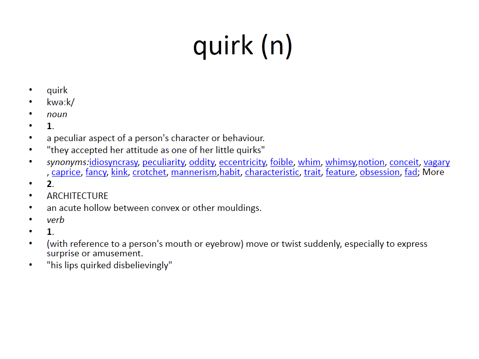 quirk synonym