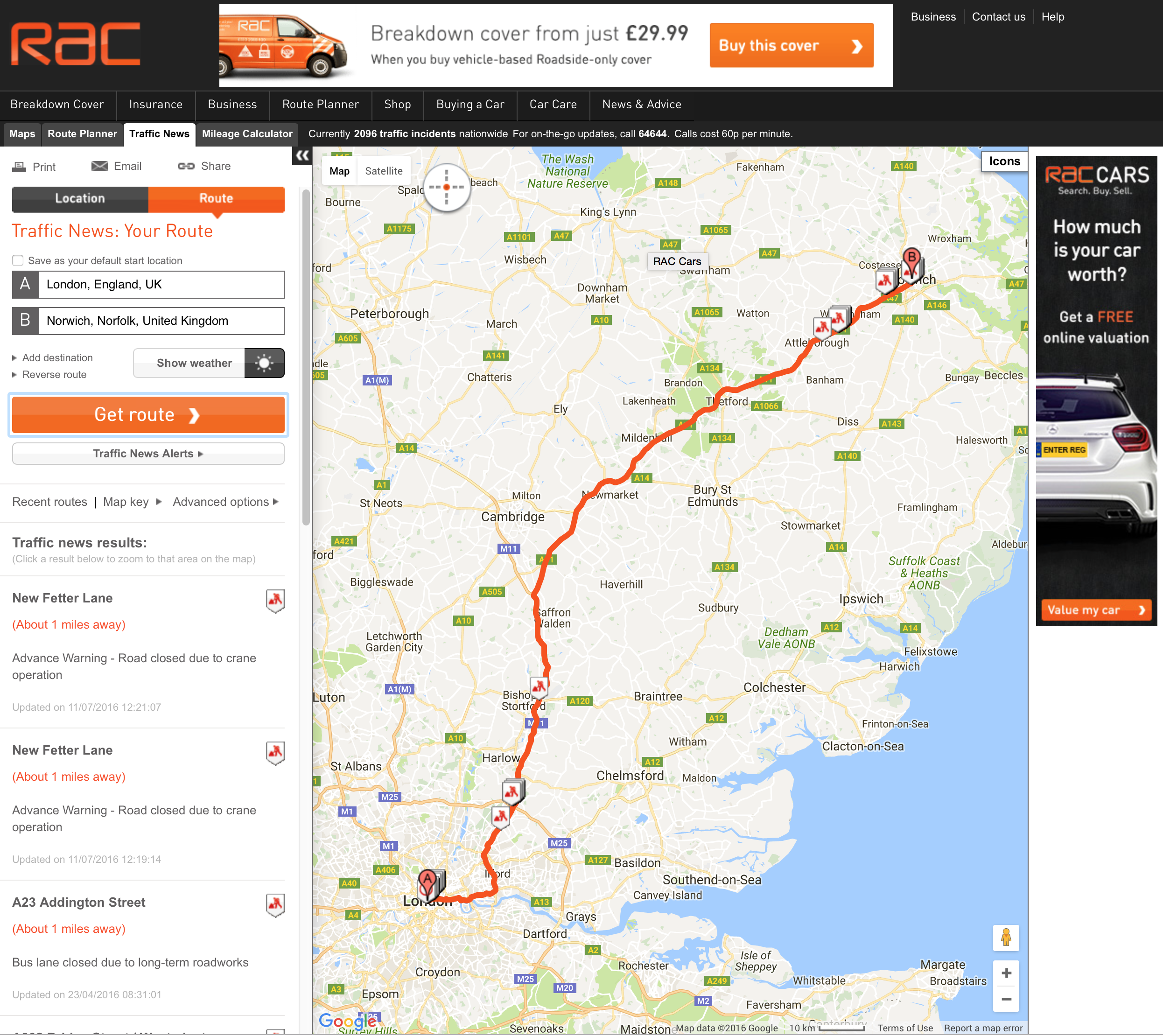 rac route planner