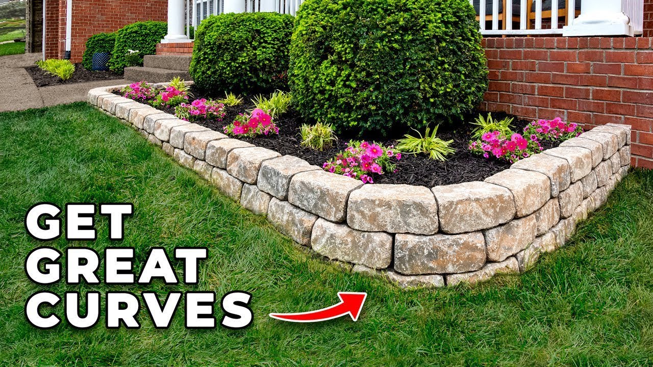 raised garden with retaining wall blocks