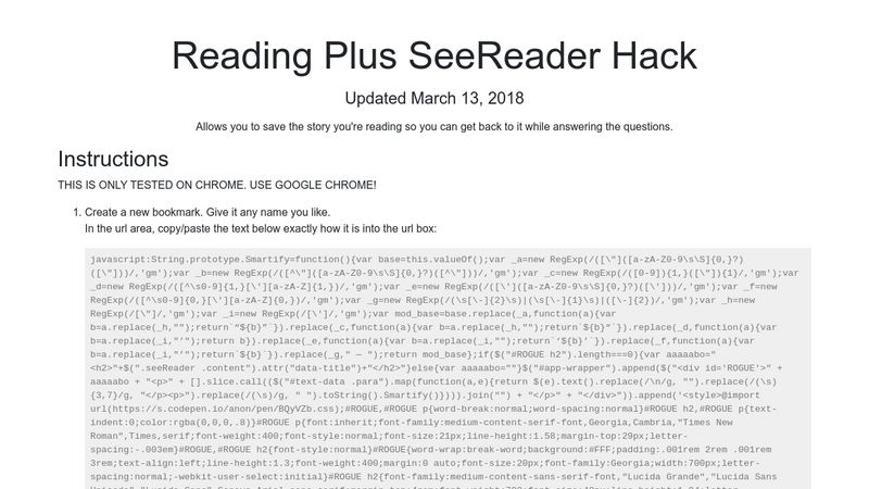 reading plus hacks