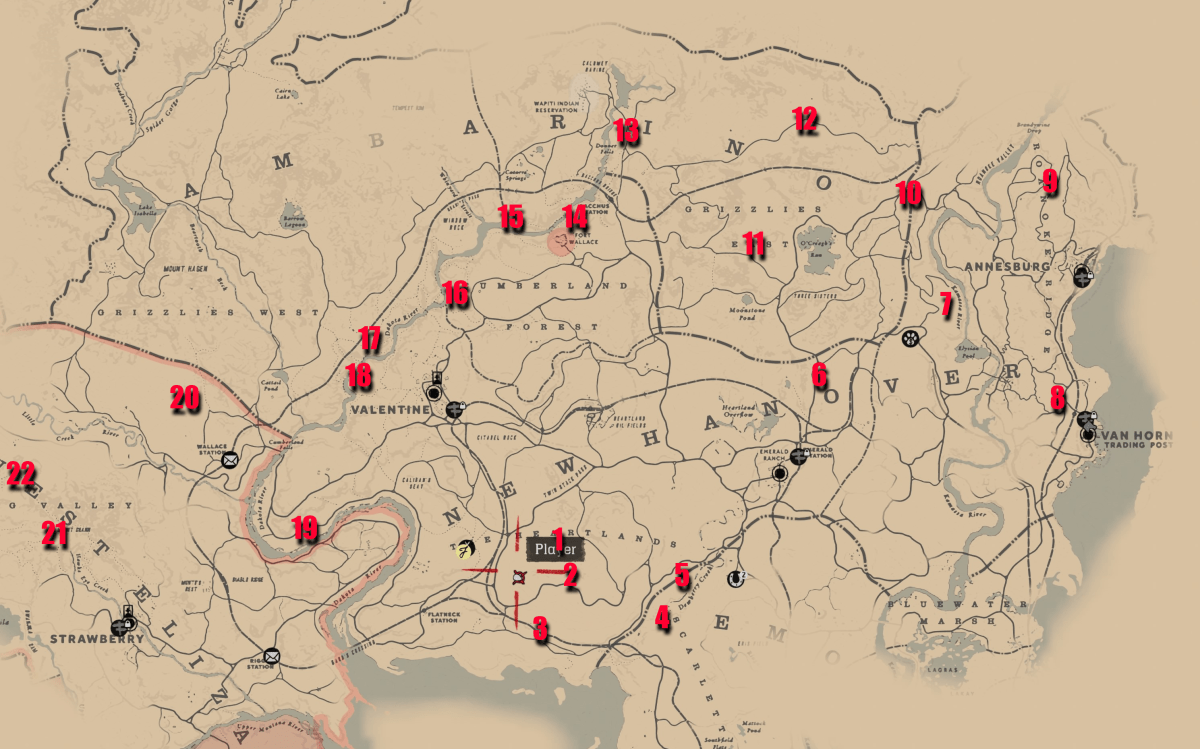 red dead redemption dinosaur bone locations