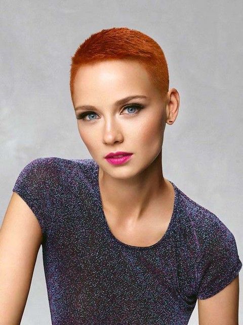 red hair buzz cut