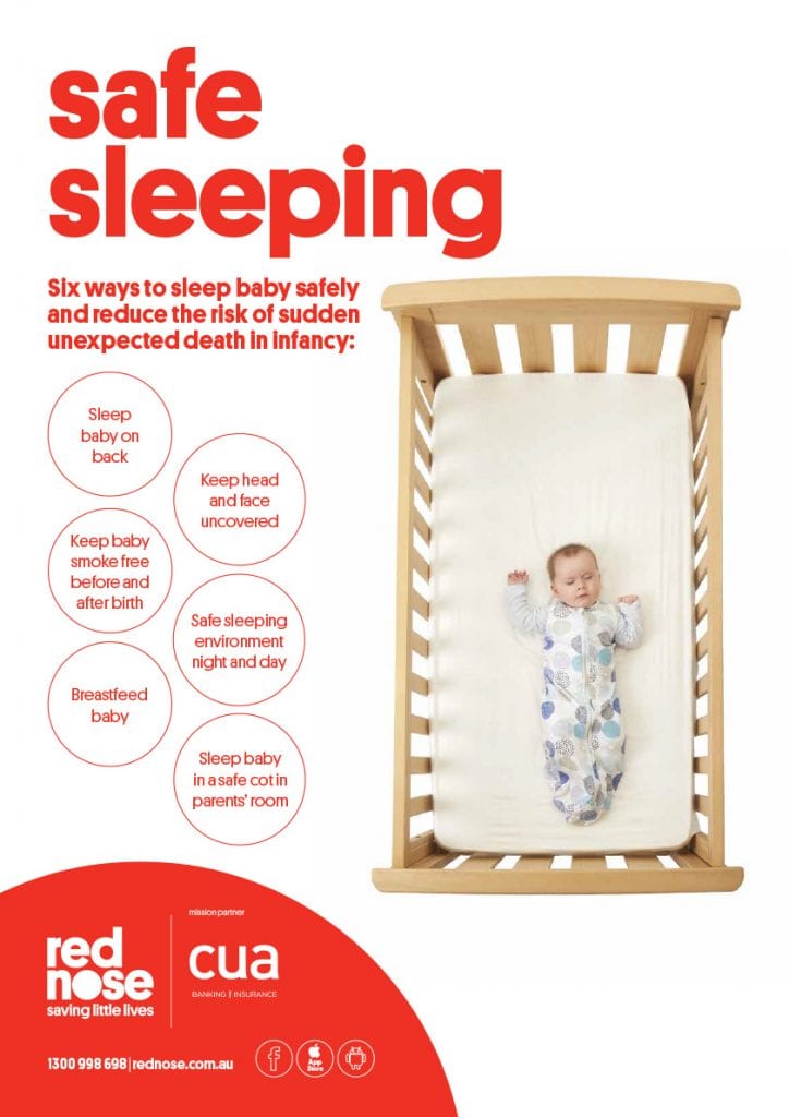 red nose safe sleeping poster