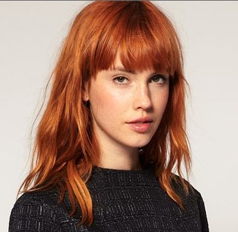 redhead bangs