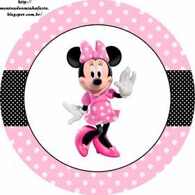 redondo etiquetas de minnie