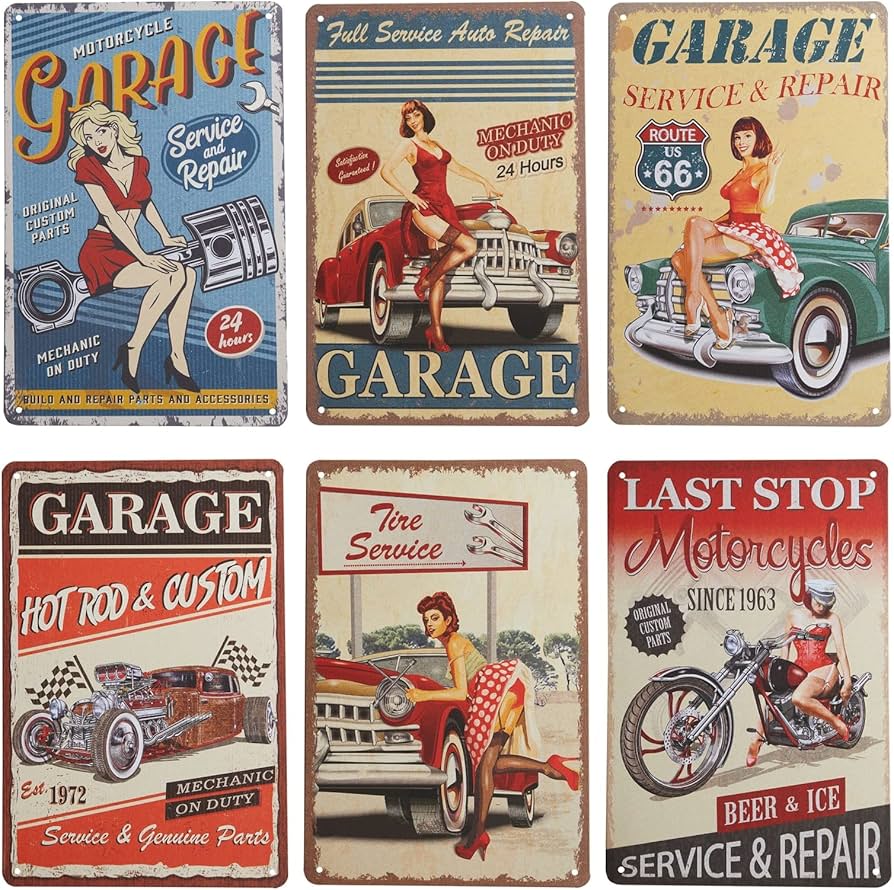 retro metal signs