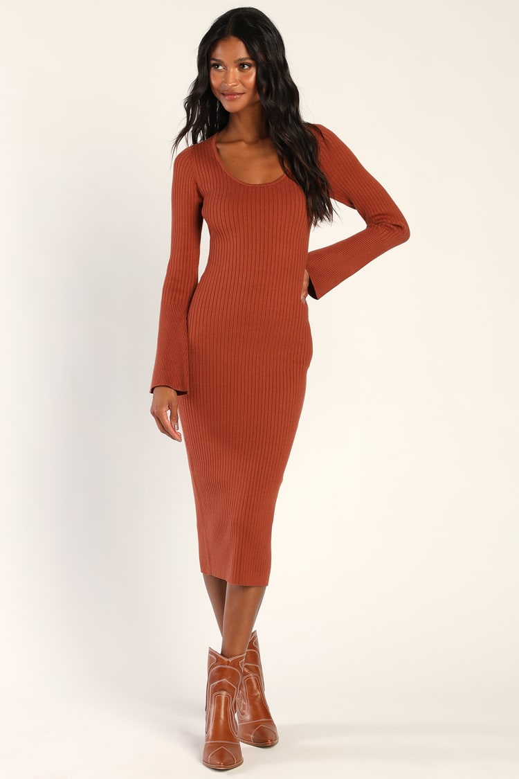 rib knit sweater dress