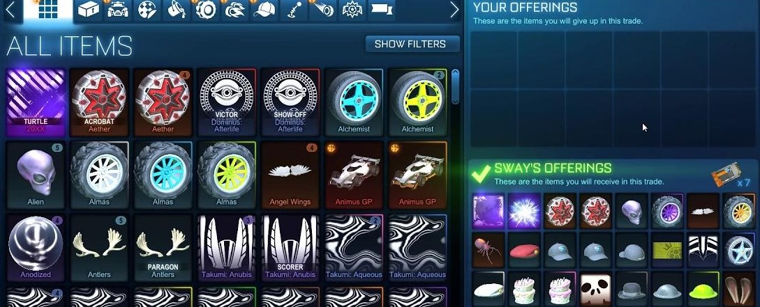 rocket league trades