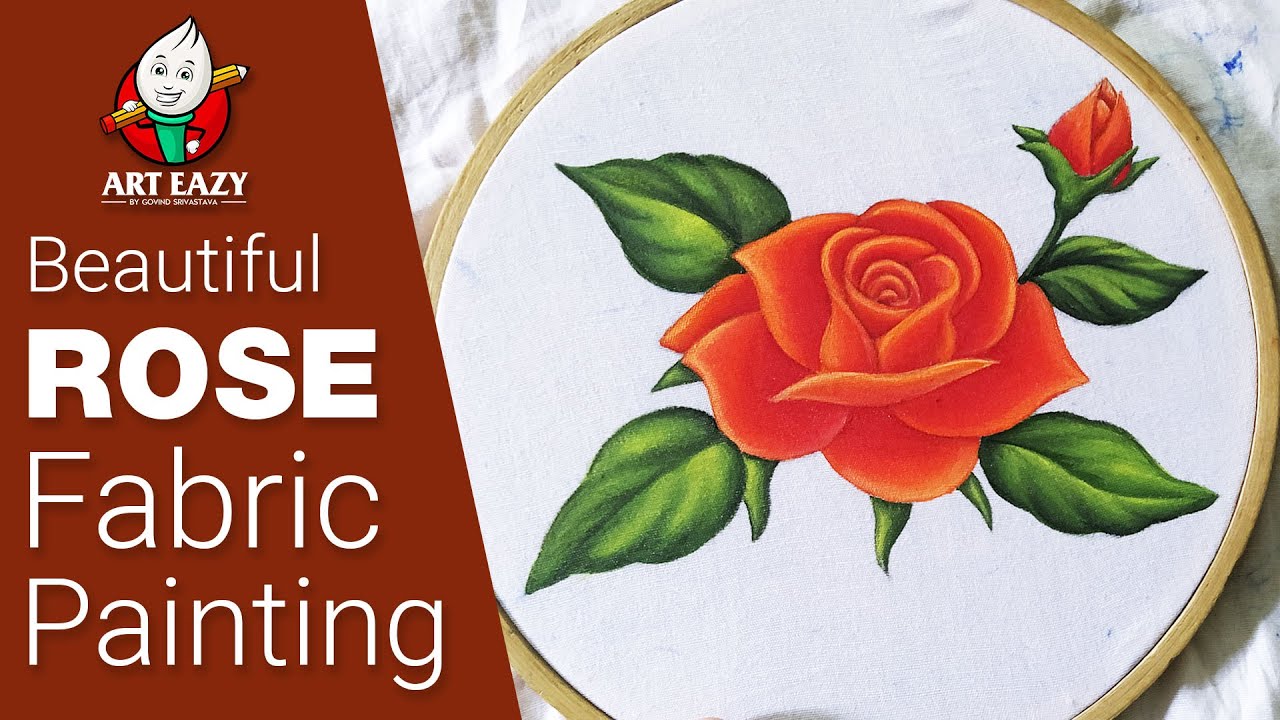 rose fabric painting designs