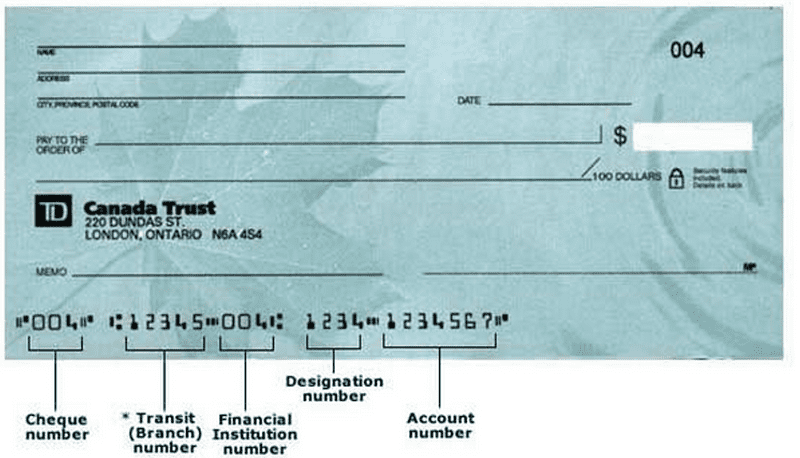 routing number for td canada trust