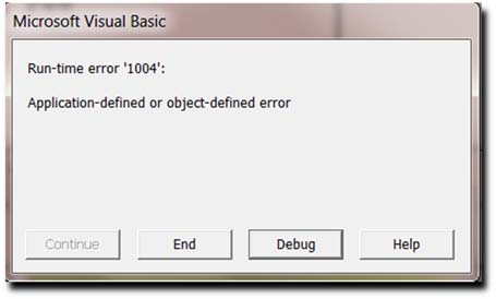 runtime error 1004
