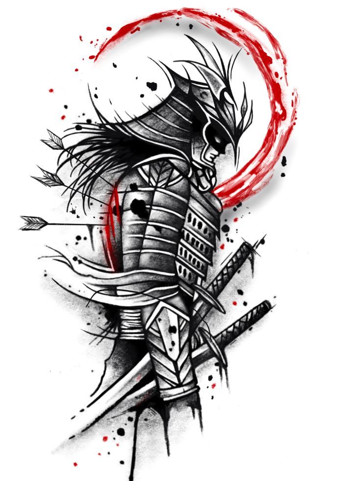 samurai tattoo sketch