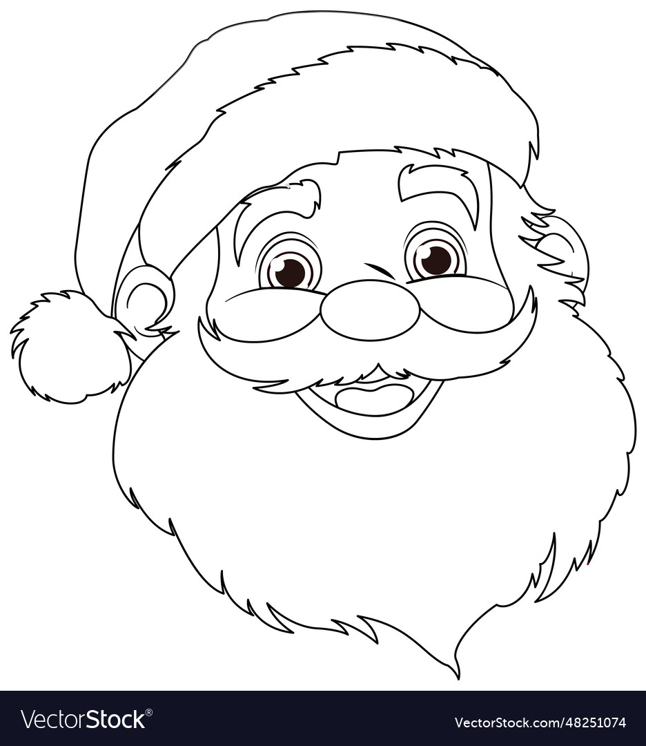 santa claus face outline