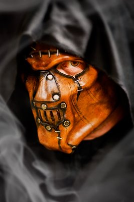 scary leather mask