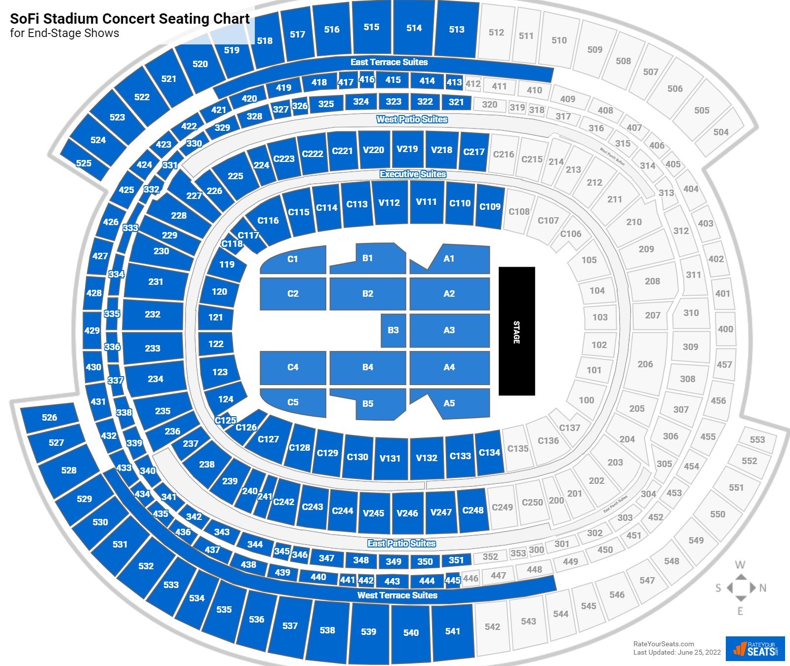 seating chart sofi stadium