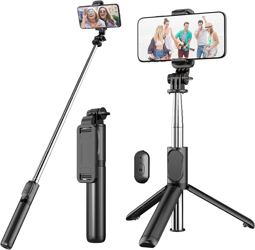 selfie stick and tripod