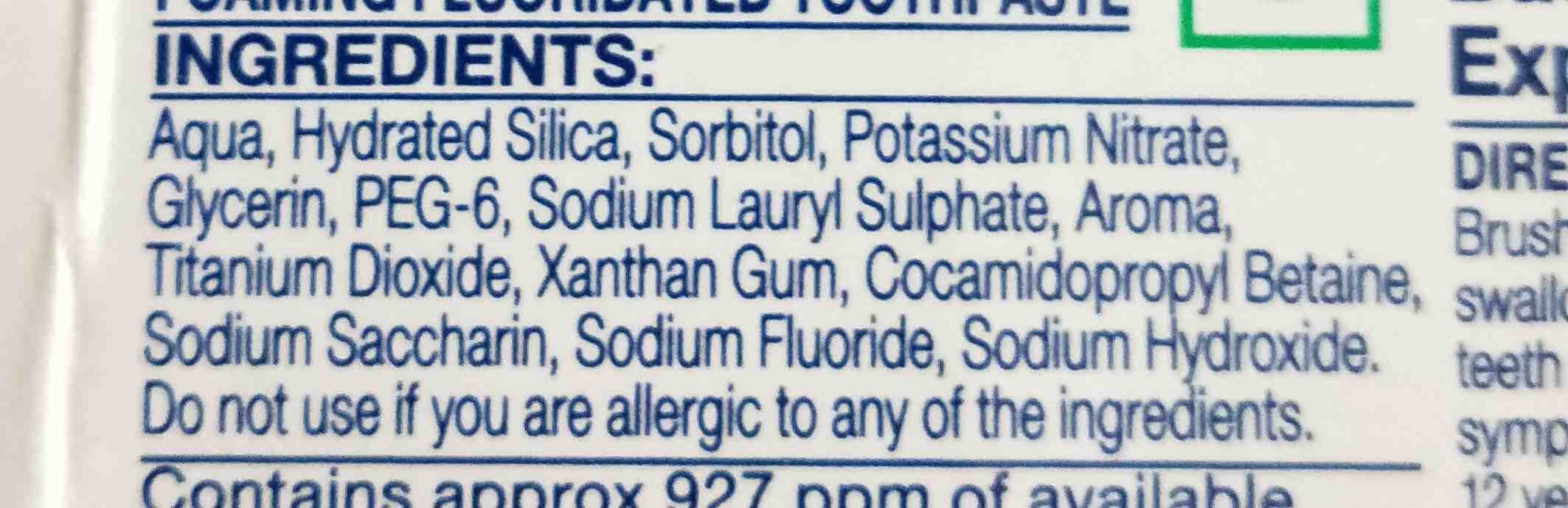 sensodyne toothpaste ingredients