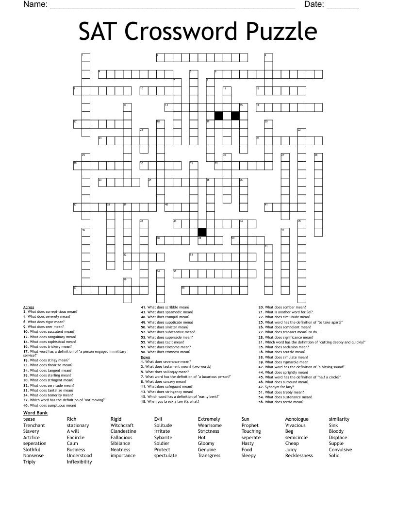 severance of parts crossword