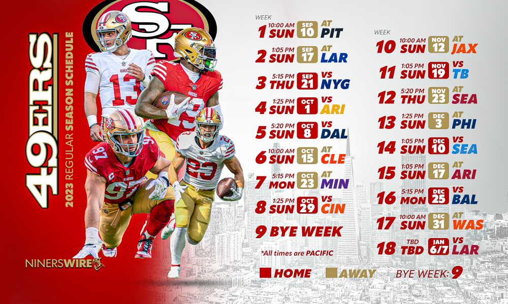 sf 49ers home schedule