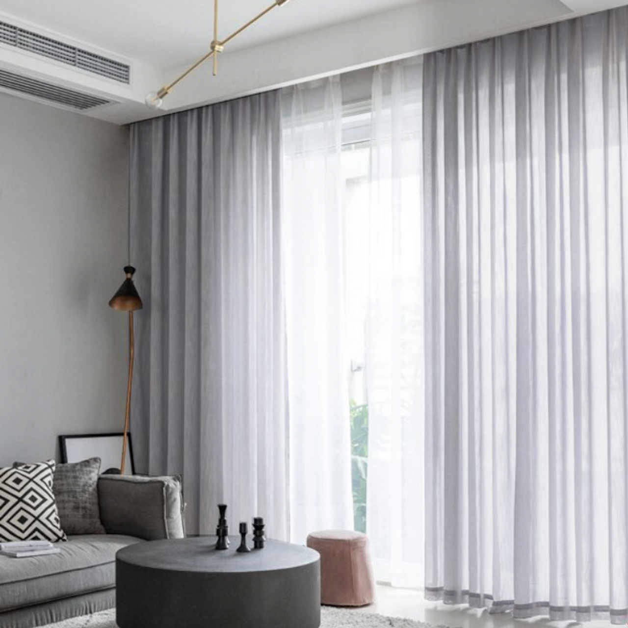 sheer grey curtains