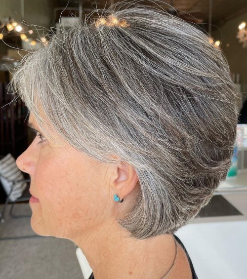 short layered bob for older ladies