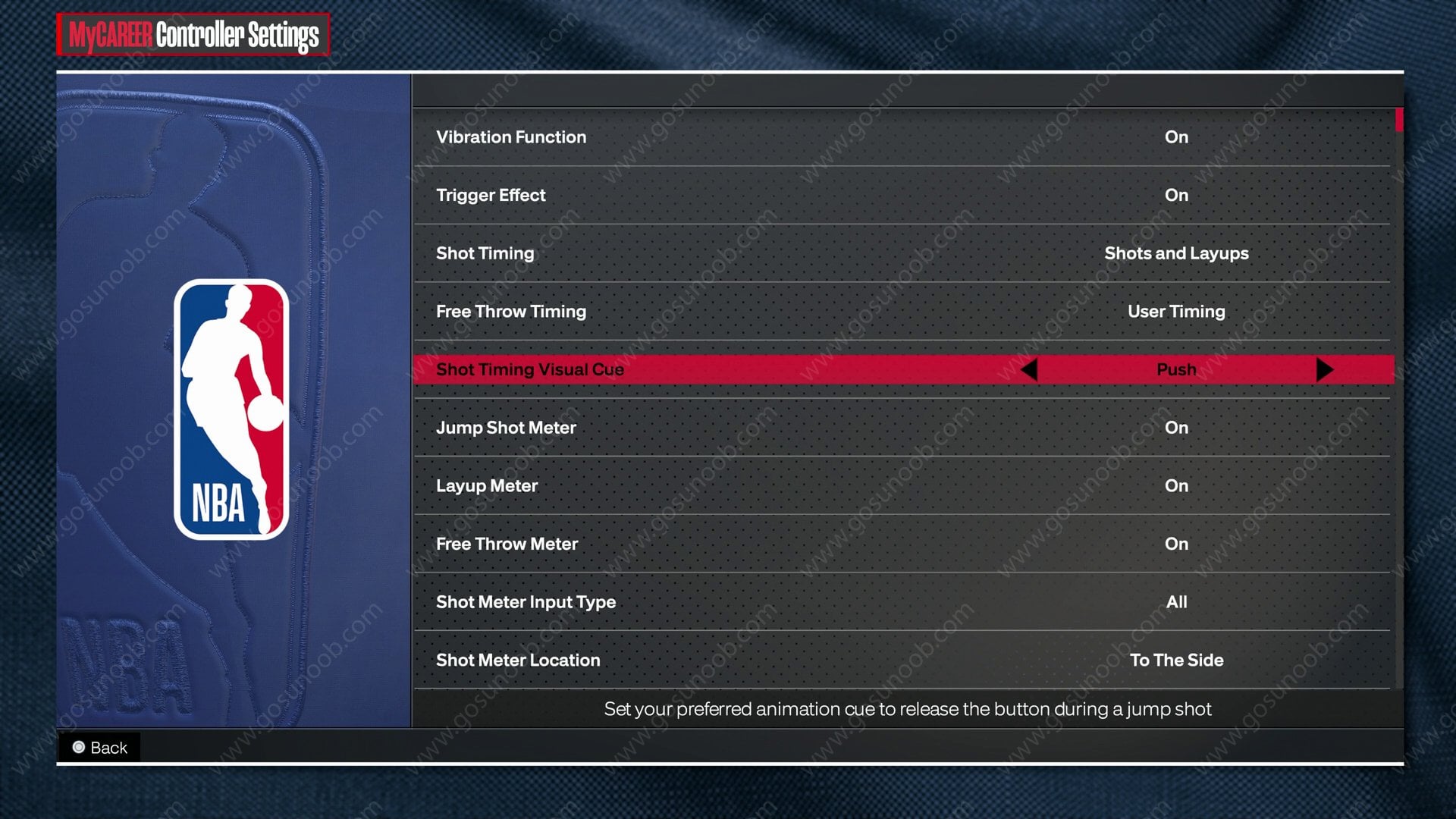 shot timing visual cue 2k24