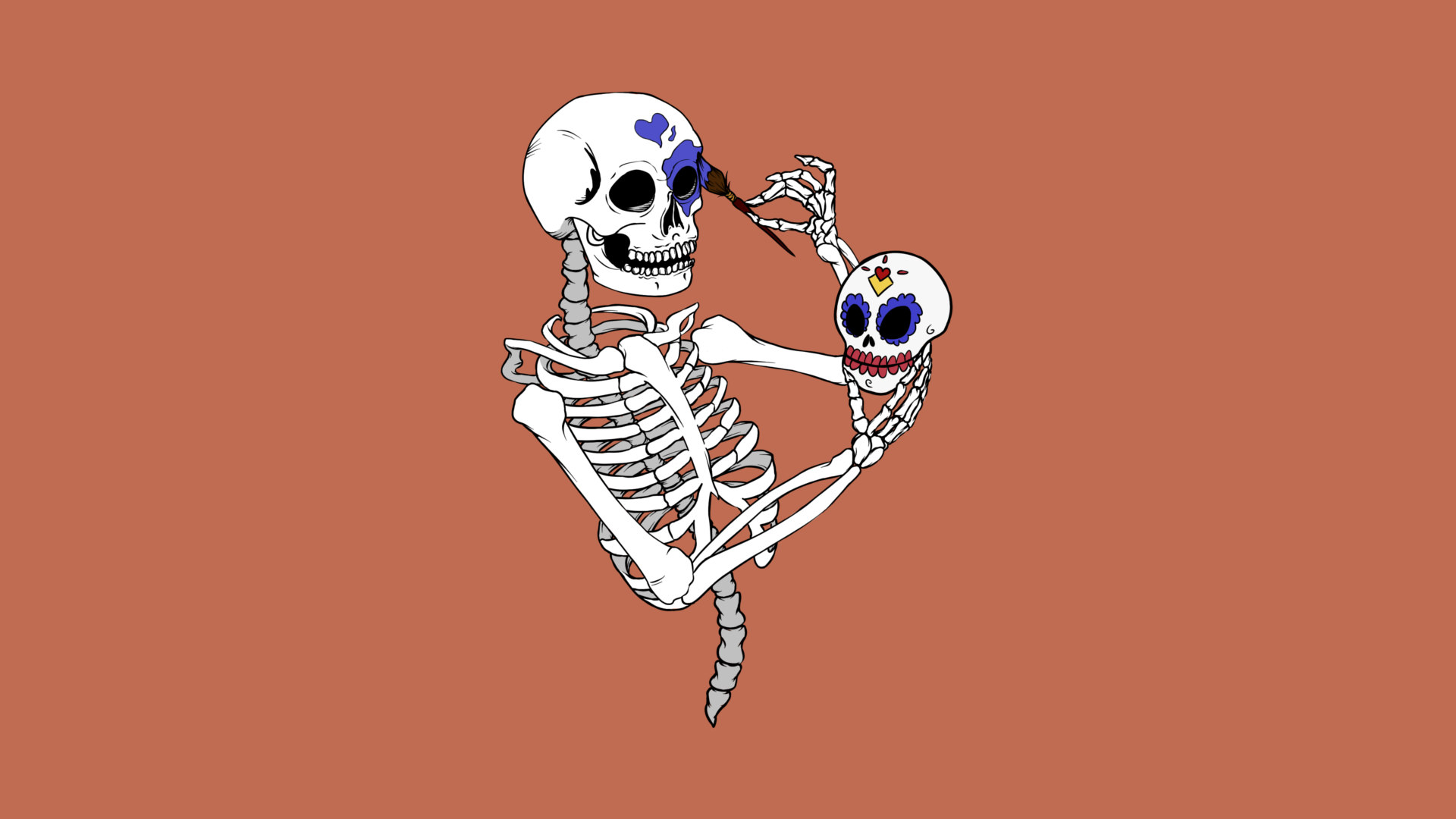 skeleton wallpaper cute