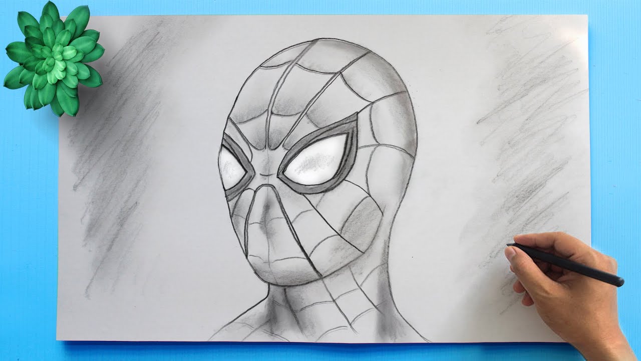 sketch easy spider man drawing